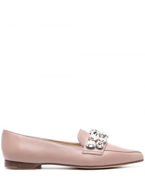 Pantofi loafer din piele Casadei roz