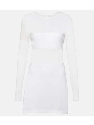 Мрежеста прозрачна рокля Norma Kamali бяло