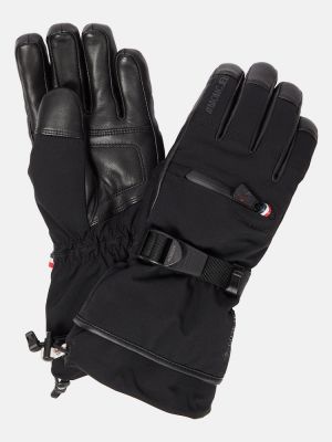 Rękawiczki skórzane Moncler Grenoble czarne