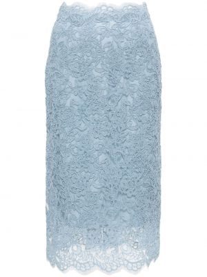 Čipkovaná tylová midi sukňa Ermanno Scervino modrá