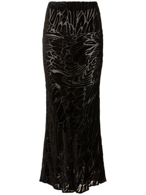 Sametové dlouhá sukně Roberto Cavalli černé