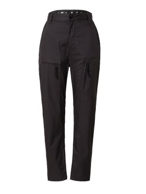 Bavlnené nohavice s vysokým pásom na zips G-star Raw - čierna