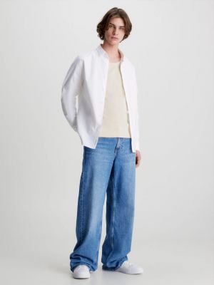 Koszula jeansowa slim fit Calvin Klein Jeans biała