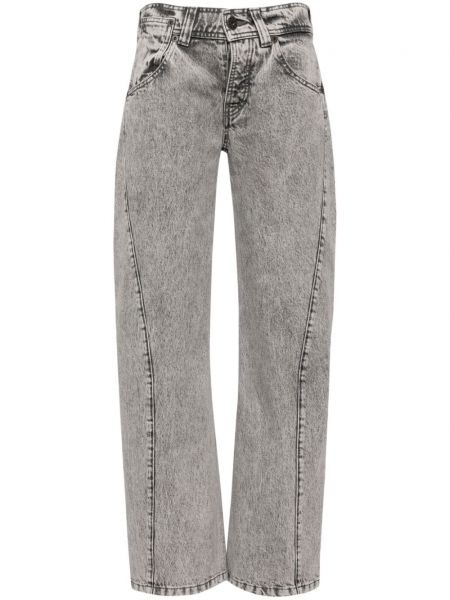 Straight fit džíny s nízkým pasem Vaquera šedé