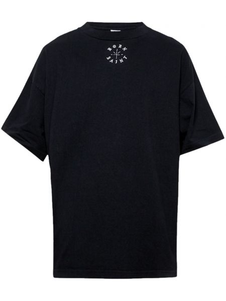Raštuotas medvilninis marškinėliai Saint Mxxxxxx juoda