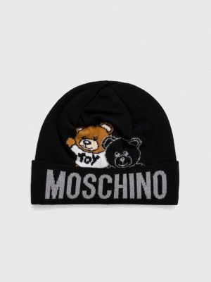 Vlněný klobouk Moschino černý