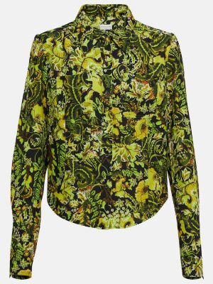 Блуза на цветя с принт Dries Van Noten зелено