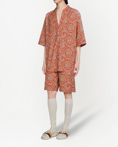 Camisa de cachemir con estampado de cachemira Gucci naranja