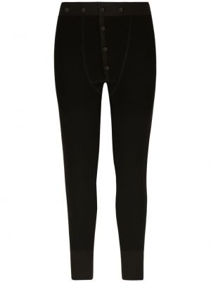 Spodnie sportowe na guziki puchowe Dolce And Gabbana czarne