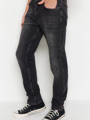 Straight fit džíny Trendyol černé