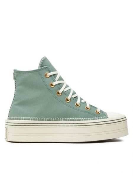 Sneakers με πλατφόρμα με μοτίβο αστέρια Converse Chuck Taylor All Star πράσινο