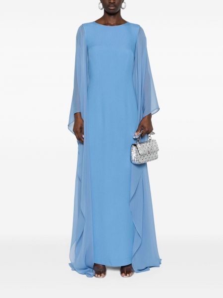 Průsvitné večerní šaty Taller Marmo modré
