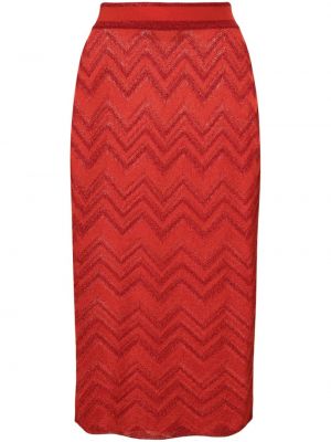 Pletená puzdrová sukňa Missoni červená