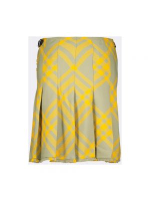 Mini falda de lana Burberry amarillo