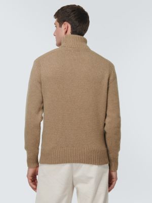 Kašmira vilnas džemperis ar augstu apkakli Polo Ralph Lauren brūns