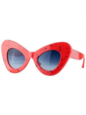 Солнцезащитные очки Jeremy Scott, кошачий глаз, оправа: пластик, с защитой от УФ, для женщин красный