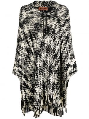 Ull poncho Missoni svart