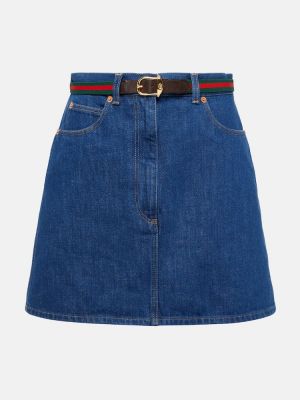 Spódnica jeansowa w paski Gucci niebieska