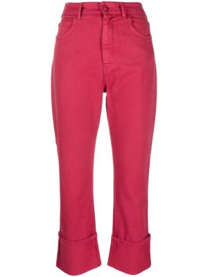 Jeansy bawełniane Max Mara różowe