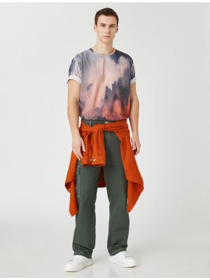 „cargo“ stiliaus kelnės su sagomis su kišenėmis Koton chaki