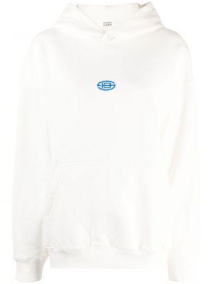 Kokvilnas kapučdžemperis ar apdruku Studio Tomboy balts