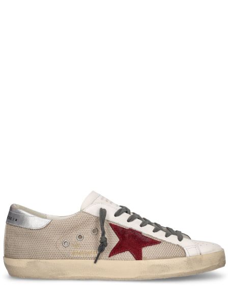 Stjernemønster lær sneakers Golden Goose beige