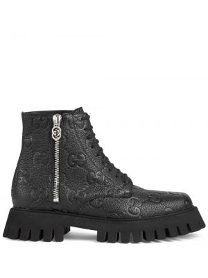 Kožené kotníkové boty Gucci Černé