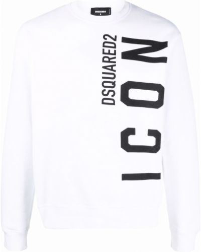 Trykt bomull sweatshirt Dsquared2 hvit