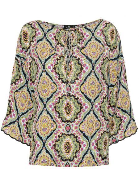 Krepp bluse mit print mit paisleymuster Etro schwarz