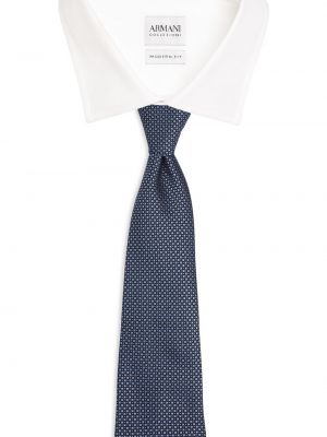 Жаккардовый шелковый галстук Emporio Armani синий
