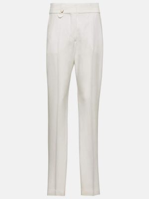Παντελόνι με ίσιο πόδι σε στενή γραμμή Jacquemus λευκό
