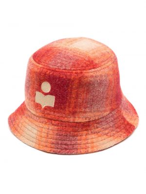 Kostkovaný čepice Isabel Marant oranžový