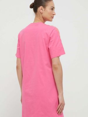 Oversized bavlněné mini šaty Adidas růžové