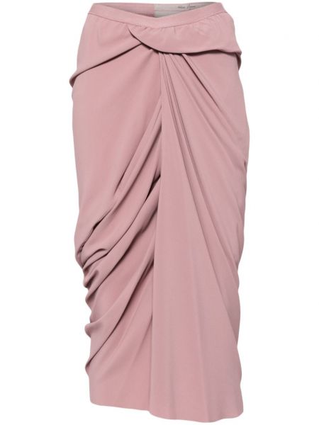 Hedvábné sukně Rick Owens růžové