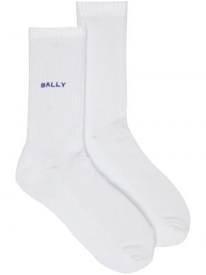 Чорапи бродирани Bally бяло