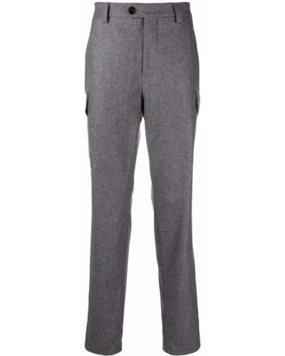 Pantalones rectos slim fit Brunello Cucinelli gris