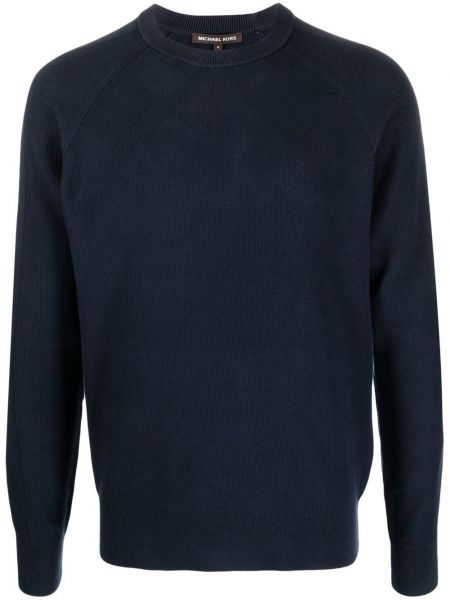 Пуловер с кръгло деколте Michael Kors синьо