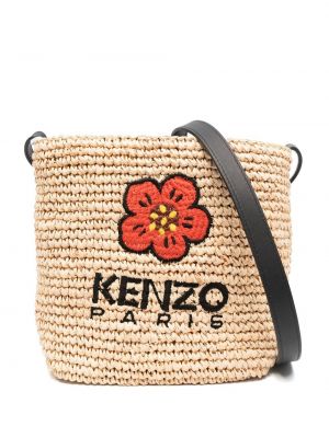Чанта през рамо на цветя Kenzo бежово