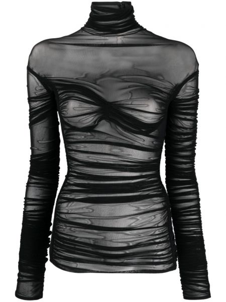 Draperet mesh top Mugler sort