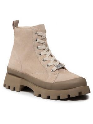 Kožené semišové členkové topánky Steve Madden - béžová