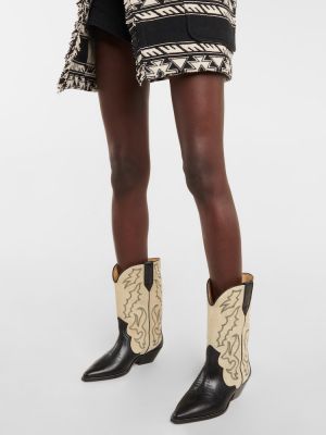 Kožené kotníkové boty Isabel Marant černé