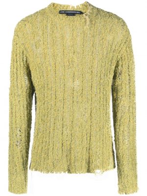 Sweter z przetarciami Andersson Bell zielony