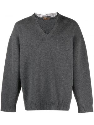 Мрежест пуловер Raf Simons сиво