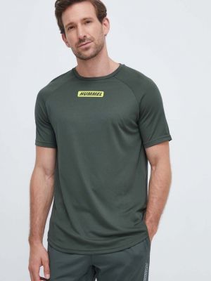 Тениска с дълъг ръкав с принт Hummel зелено