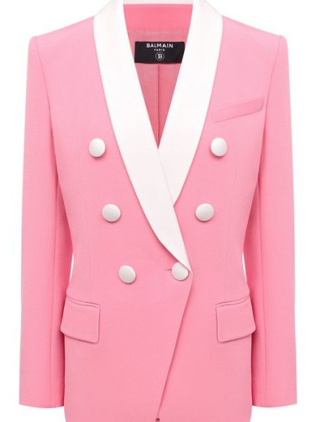 Пиджак из вискозы Balmain розовый