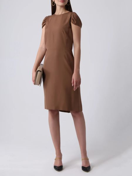 Шелковое платье Agnona коричневое