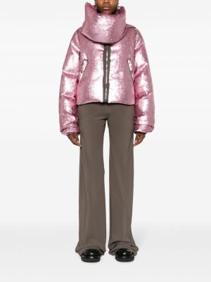 Vilnas dūnu jaka ar fliteriem Rick Owens rozā