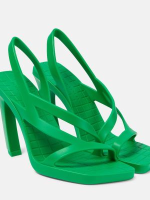 Sandály s otevřenou patou Bottega Veneta zelené