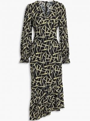 Платье миди с принтом из крепа Diane Von Furstenberg Черное