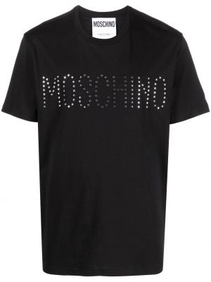 Тениска с шипове Moschino черно